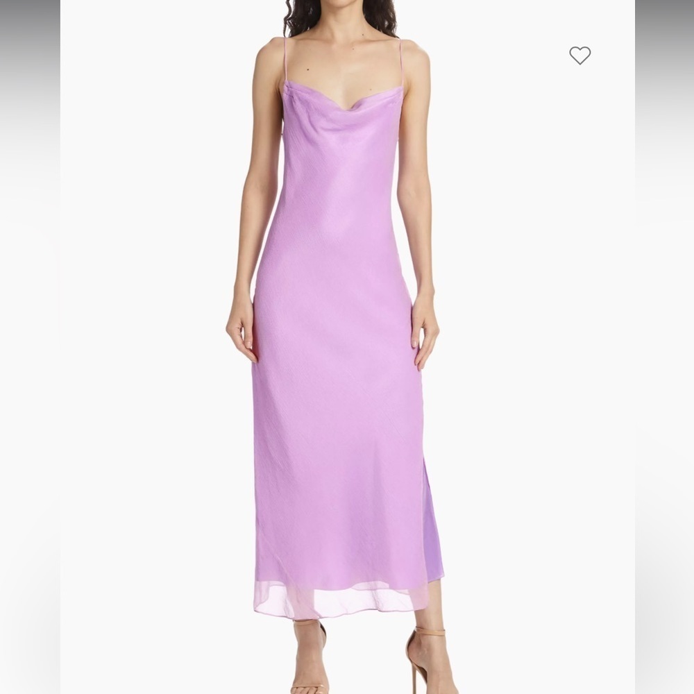 Nwt Vince Silk Cowl Neck Slip Dress Verbena Sugar Plum Midi Sz Xl